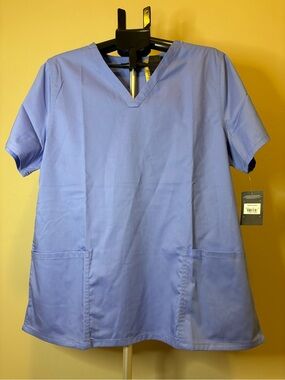 NWT Dickies GD600 Modern Classic Scrub Top XL Light Blue‎ V-Neck 2 Pocket